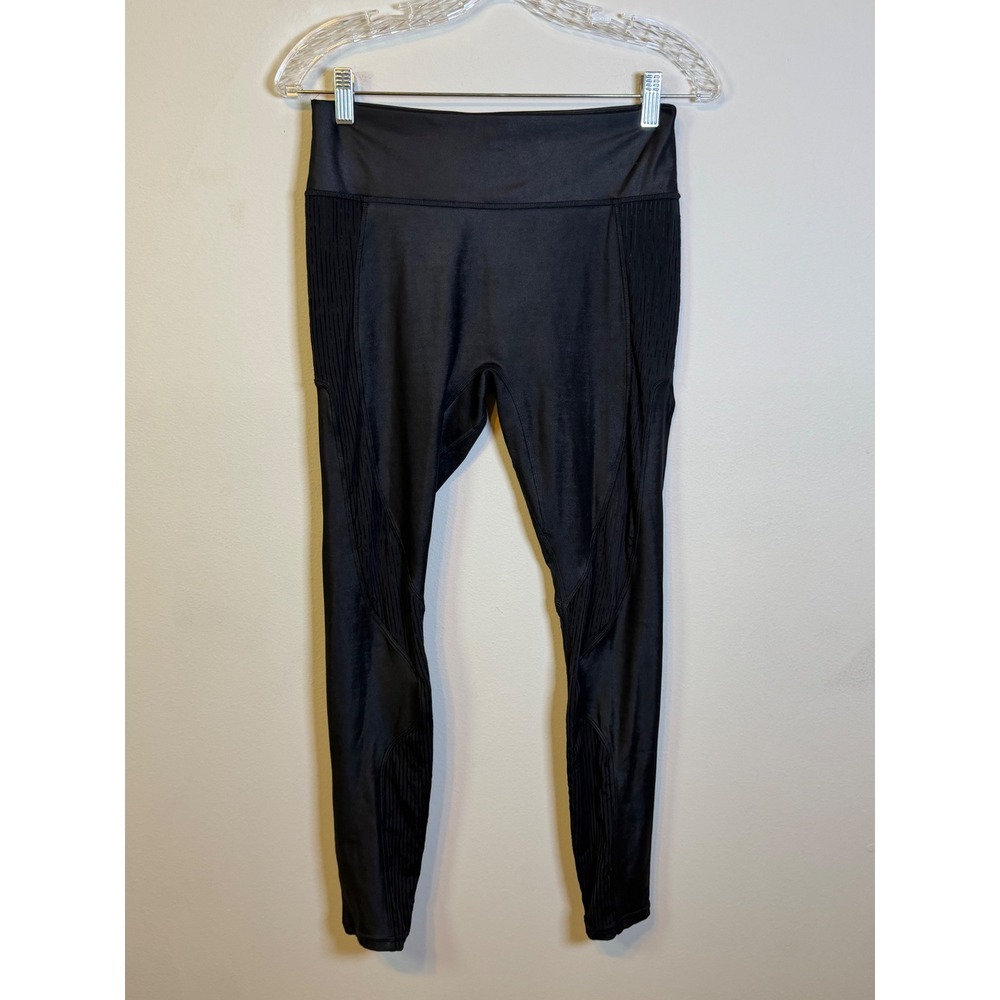 Fabletics Womens Leggings Textured Mesh Panels Black M